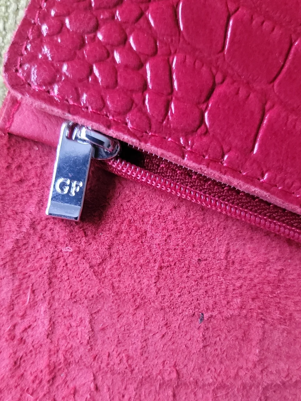 Giorgio Ferretti Red Croc-Embossed Leather Long Wallet - Women Accessories